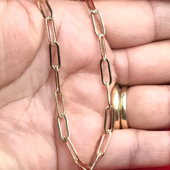 Yellow Gold Paperclip chain 18" - Picture 5 of 8